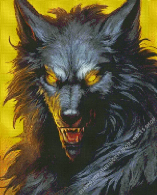 Evil Black Wolf Diamond Painting