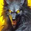 Evil Black Wolf Diamond Painting