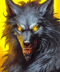 Evil Black Wolf Diamond Painting