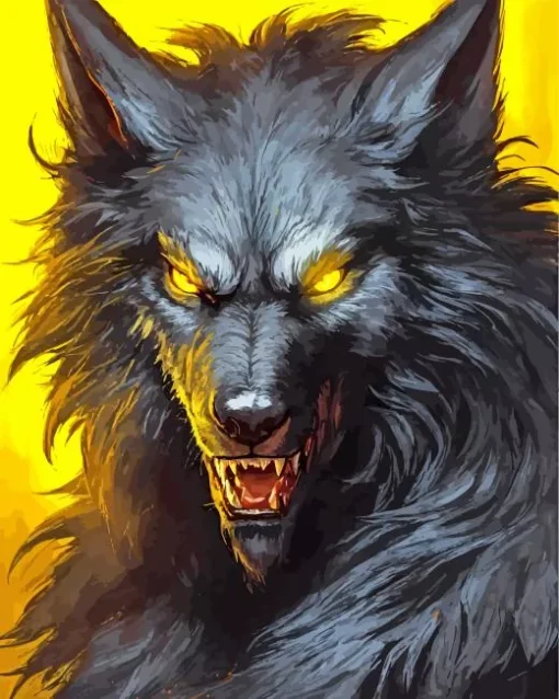 Evil Black Wolf Diamond Painting