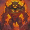 Evil Pumpkin Monster Art Diamond Painting