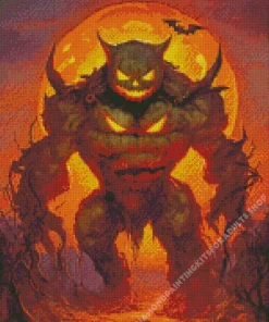 Evil Pumpkin Monster Art Diamond Painting