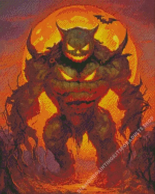 Evil Pumpkin Monster Art Diamond Painting