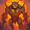 Evil Pumpkin Monster Art Diamond Painting