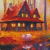 Fantasy Forest Cabin Diamond Painting