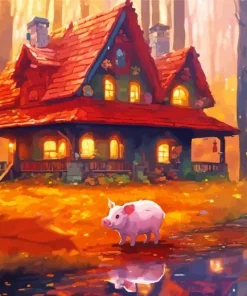 Fantasy Forest Cabin Diamond Painting