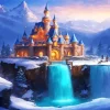 Fantasy Mountain Castle Art Diamond Painting