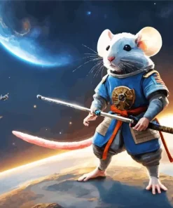 Fantasy Mouse Warrior Diamond Painting