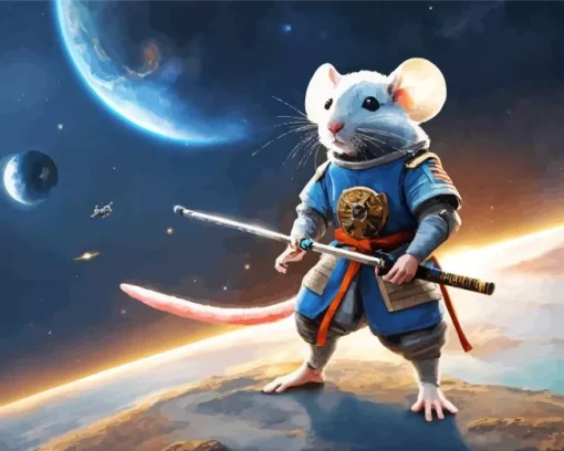 Fantasy Mouse Warrior Diamond Painting