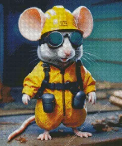 Fantasy Mouse Wearing Full Ppe Diamond Painting