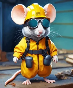 Fantasy Mouse Wearing Full Ppe Diamond Painting