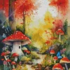 Fantasy Mushroom Land Art Diamond Painting