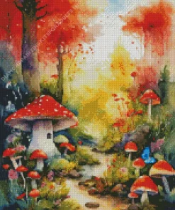 Fantasy Mushroom Land Art Diamond Painting