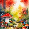 Fantasy Mushroom Land Art Diamond Painting