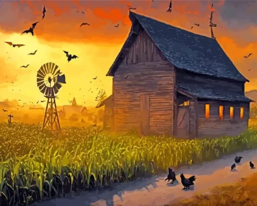 Farm Windmill Diamond Painting