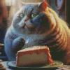 Fat Cat Eating Cake Diamond Painting