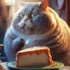 Fat Cat Eating Cake Diamond Painting