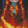 Fire Fantasy Wolf Diamond Painting