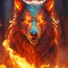 Fire Fantasy Wolf Diamond Painting