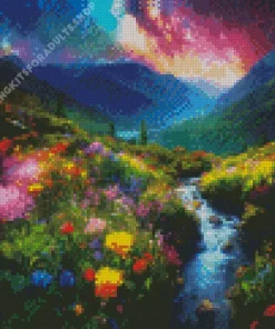 Floral Galaxy Landscape Diamond Painting