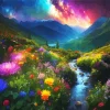 Floral Galaxy Landscape Diamond Painting