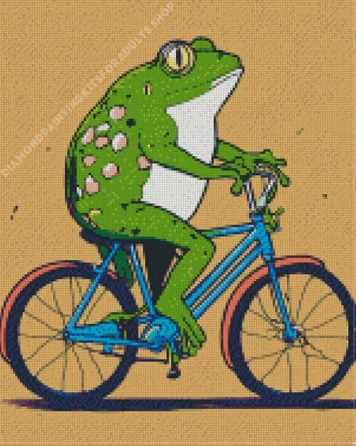 Frog And Bike Diamond Painting