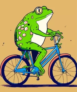 Frog And Bike Diamond Painting