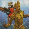 Groot And Rocket Fortnite Heroes Diamond Painting