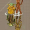 Groot And Yoda Water Reflection Diamond Painting