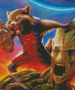 Groot Rocket Racoon Diamond Painting