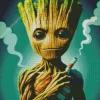 Groot Smoking Diamond Painting