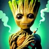 Groot Smoking Diamond Painting