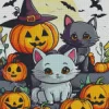 Halloween Fun Animals Diamond Painting