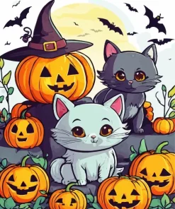 Halloween Fun Animals Diamond Painting