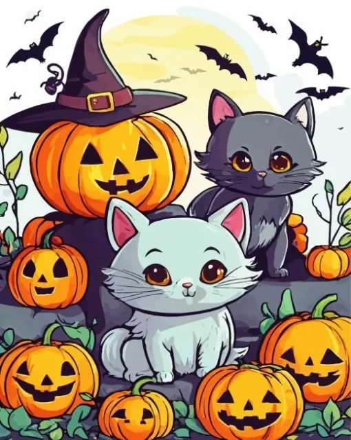 Halloween Fun Animals Diamond Painting