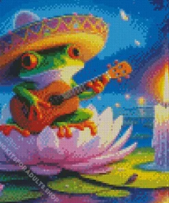 Musician Frog Chilling Diamond Painting