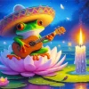 Musician Frog Chilling Diamond Painting