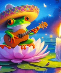 Musician Frog Chilling Diamond Painting