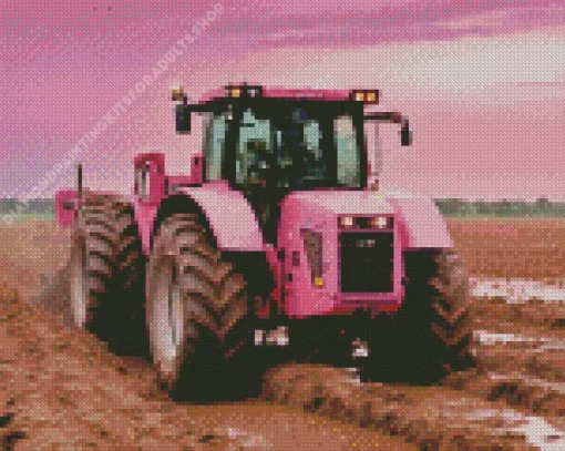 Pink Tractor Diamond Painting