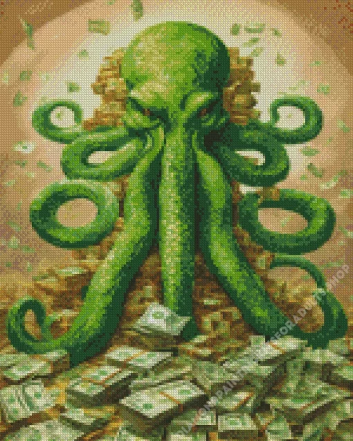 Rich Green Kraken Diamond Painting