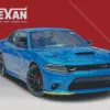 Super Blue Car Diamond Painting