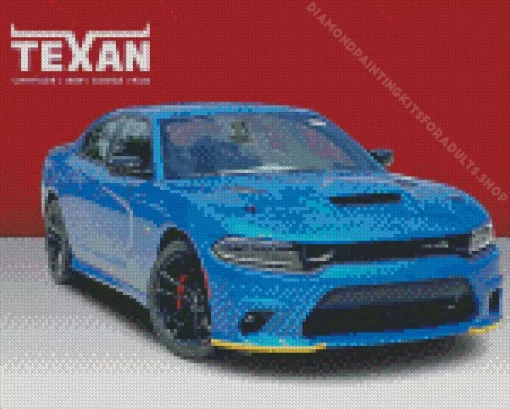 Super Blue Car Diamond Painting