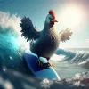 Surfing Chicken Diamond Painting