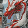 White Chinese Dragon Diamond Painting