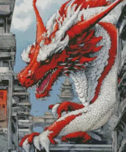 White Chinese Dragon Diamond Painting