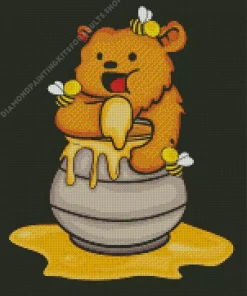 Bear Eating Honey Diamond Painting