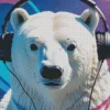 Bear With Headphones Diamond Painting