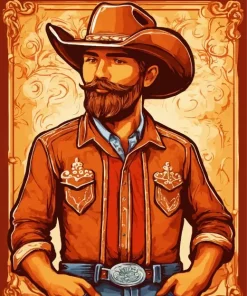 Bearded Cowboy Diamond Painting