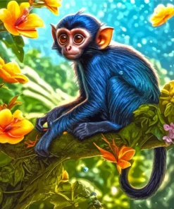 Baby Black Monkey Diamond Painting