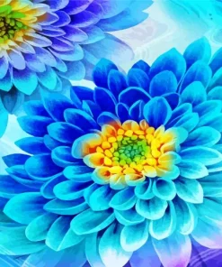 Blue Dahlia Flower Diamond Painting